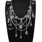 Skull Spider Web Silver Necklace TNC402