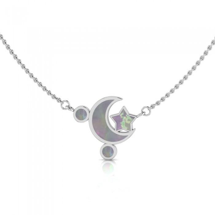 Moon Star Necklace TNC411P - Jewelry