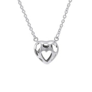Bold Filigree Heart Silver Necklace TNC425P
