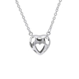Bold Filigree Heart Silver Necklace TNC425P