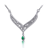 12 Zodiac Symbols Silver Necklace with Teardrop Birthstone of your choice