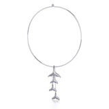 Dangling Silver Whale Tails Fashion Necklace TNC480