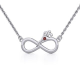 Infinity Peacock Sterling Silver Necklace with Gemstone TNC487