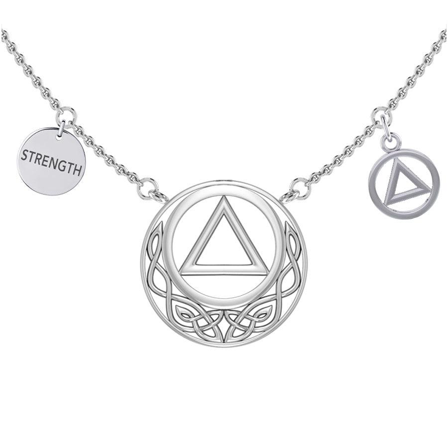 Strength AA Recovery with Celtic Silver Necklace TNC553 - Jewelry