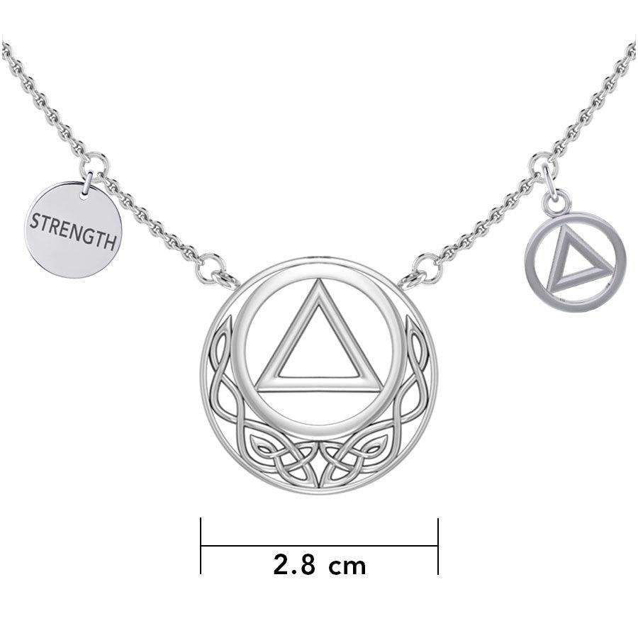 Strength AA Recovery with Celtic Silver Necklace TNC553 - Jewelry