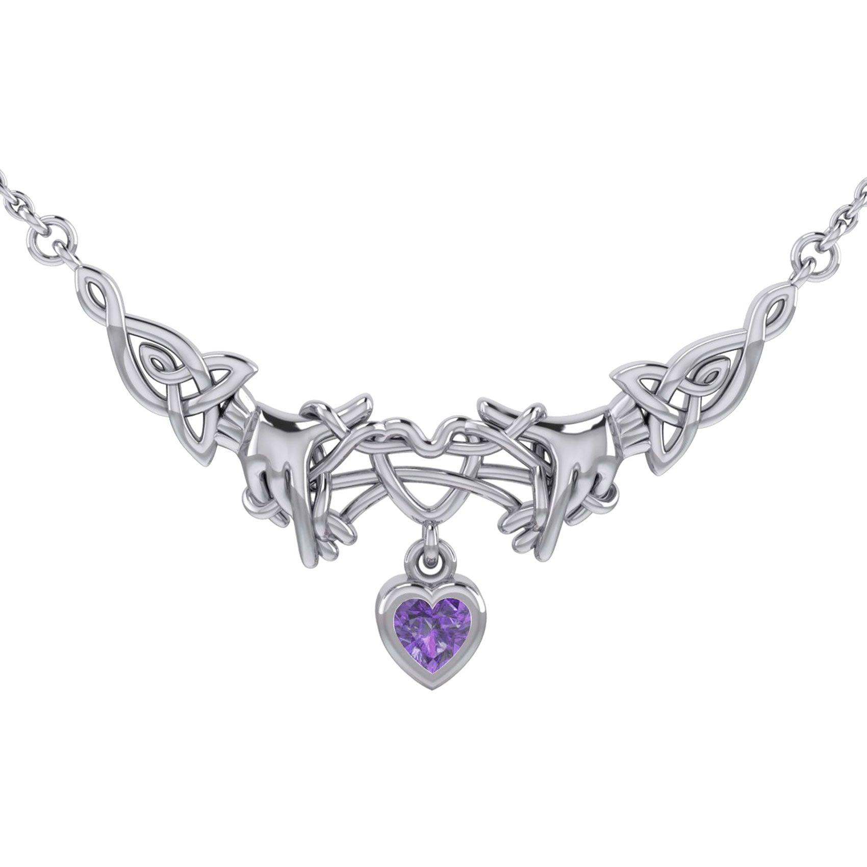 Celtic Knotwork Japanese Ayatori Love Silver Necklace TNC555 - Jewelry