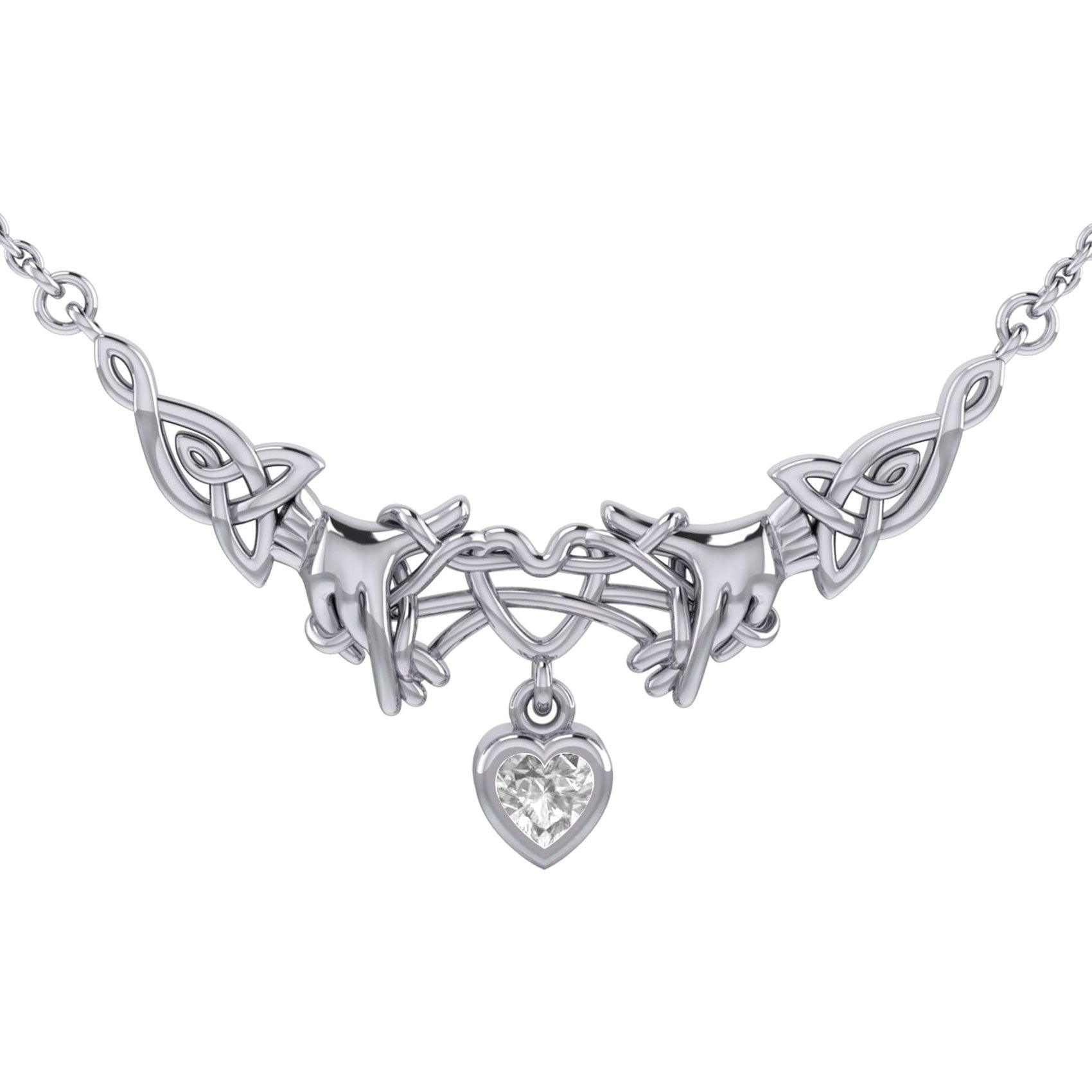 Celtic Knotwork Japanese Ayatori Love Silver Necklace TNC555 - Jewelry