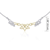 The beautiful art of eternity ~ Celtic Knotwork Sterling Silver Necklace Jewelry with Gold accent TNV003 - Jewelry