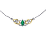 Celtic Knot Gold Accent Silver Necklace TNV116 - Jewelry