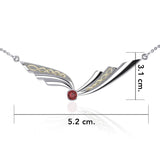 Celtic Knot Silver and Gold Accent Necklace with Gemstone TNV190 - Jewelry