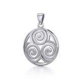 Celtic Triskele Sterling Silver Pendant TP086