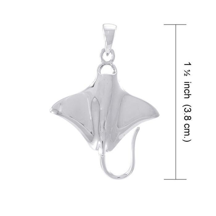 Ocean dreams as wide as the Manta Ray ~ Sterling Silver Pendant TP1004 - Jewelry