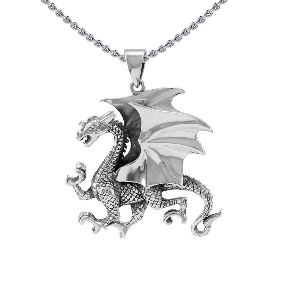 Clawing Dragon Silver Pendant TP1109 - Jewelry