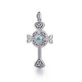 Spiritual and divine focus ~ Sterling Silver Jewelry Modern Celtic Cross Pendant TP1370 - Jewelry