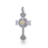 Spiritual and divine focus ~ Sterling Silver Jewelry Modern Celtic Cross Pendant TP1370 - Jewelry