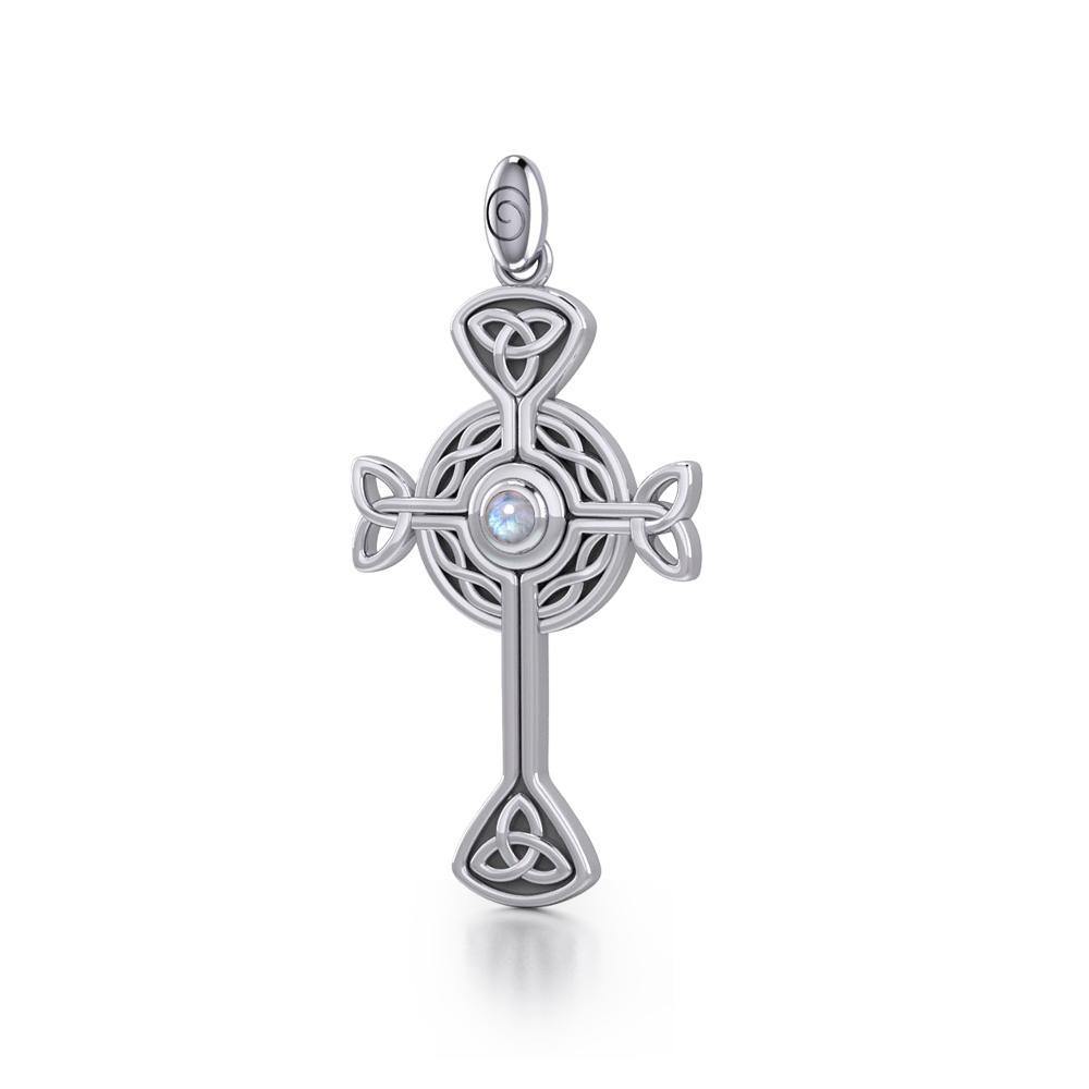 Spiritual and divine focus ~ Sterling Silver Jewelry Modern Celtic Cross Pendant TP1370 - Jewelry