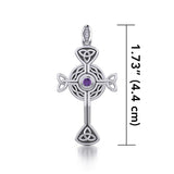 Spiritual and divine focus ~ Sterling Silver Jewelry Modern Celtic Cross Pendant TP1370 - Jewelry