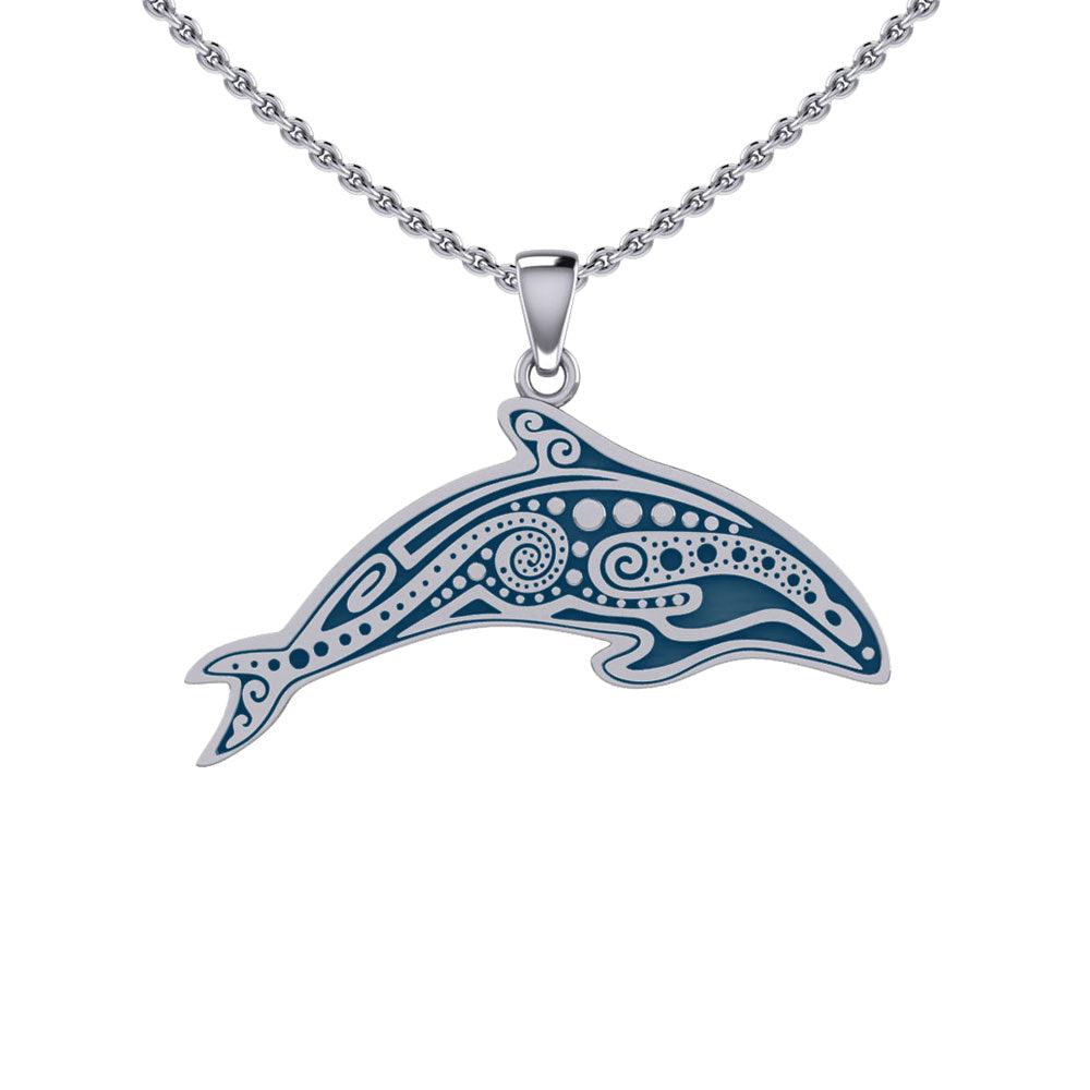 In the Dolphin's world of kind and calm ~ Sterling Silver Pendant TP1374 - Jewelry