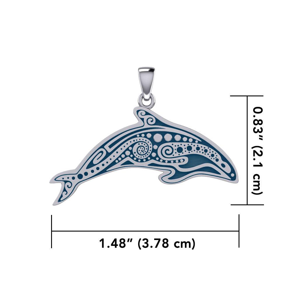 In the Dolphin's world of kind and calm ~ Sterling Silver Pendant TP1374 - Jewelry