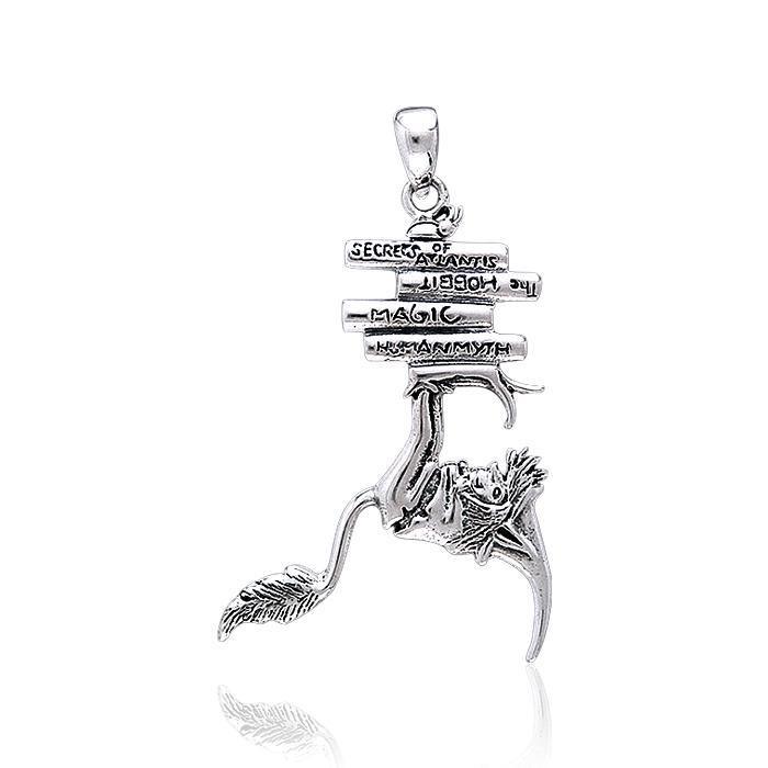 Amy Brown Goblin Bookworm ~ Sterling Silver Jewelry Pendant TP1662 - Jewelry