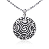 Large Celtic Knot Silver Spiral Pendant TP196 - Jewelry