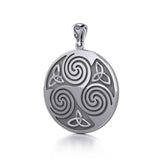 Large Celtic Triquetra Sterling Silver Pendant TP197