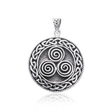 Large Celtic Knot Triskelion Spiral Pendant TP201 - Jewelry