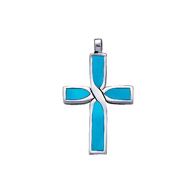 Infinity Cross Silver Inlay Pendant TP2209 - Jewelry