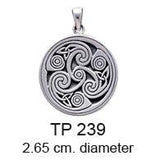 Celtic Silver Spiral Pendant TP239 - Jewelry