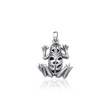 Knotwork Frog Sterling Silver Pendant TP2510
