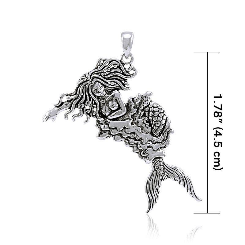 Moveable Mermaid Silver Pendant TP2695 - Jewelry