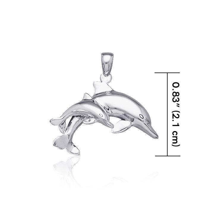 Mother and Baby Dolphin Silver Pendant TP2701 - Jewelry