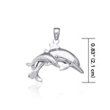Mother and Baby Dolphin Silver Pendant TP2701 - Jewelry