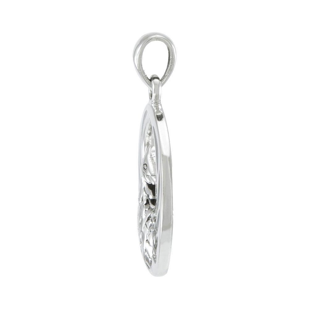 Silver Phoenix Pendant with Inlay Stone TP2819 - Jewelry