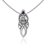 Skull Silver Pendant with Gemstone TP3074 - Jewelry