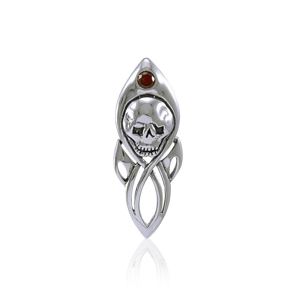 Skull Silver Pendant with Gemstone TP3074 - Jewelry