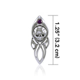Skull Silver Pendant with Gemstone TP3074 - Jewelry