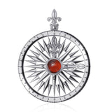 Compass Rose Silver Pendant With Gemstone TP3152 - Jewelry