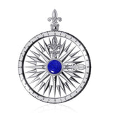 Compass Rose Silver Pendant With Gemstone TP3152 - Jewelry