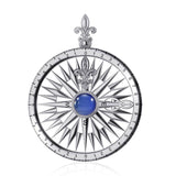 Compass Rose Silver Pendant With Gemstone TP3152 - Jewelry