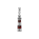 Adriatic Light House Sterling Silver Pendant With Red Enamel TP3166