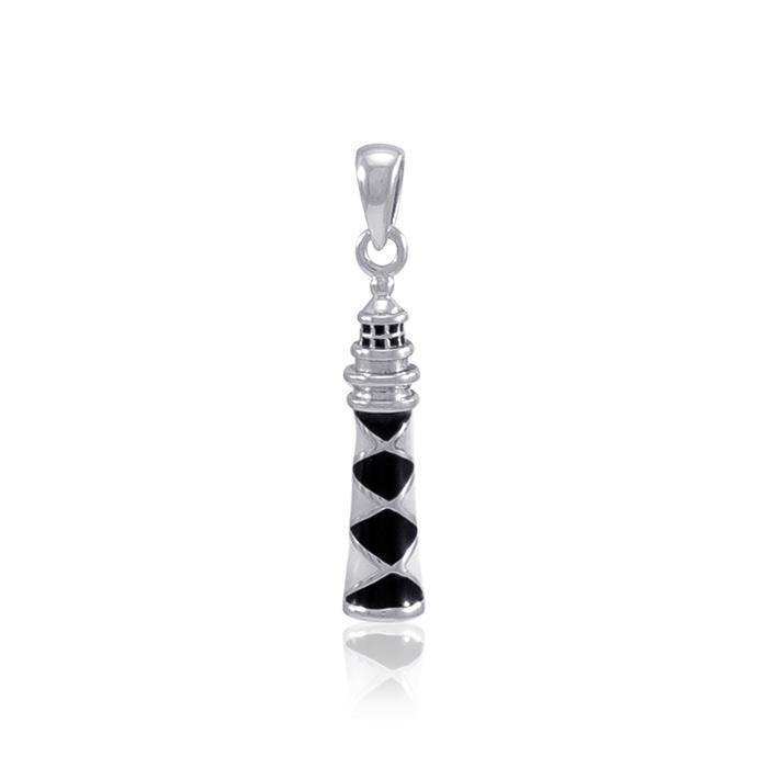 Cape Lookout Lighthouse Silver Pendant TP3168 - Jewelry