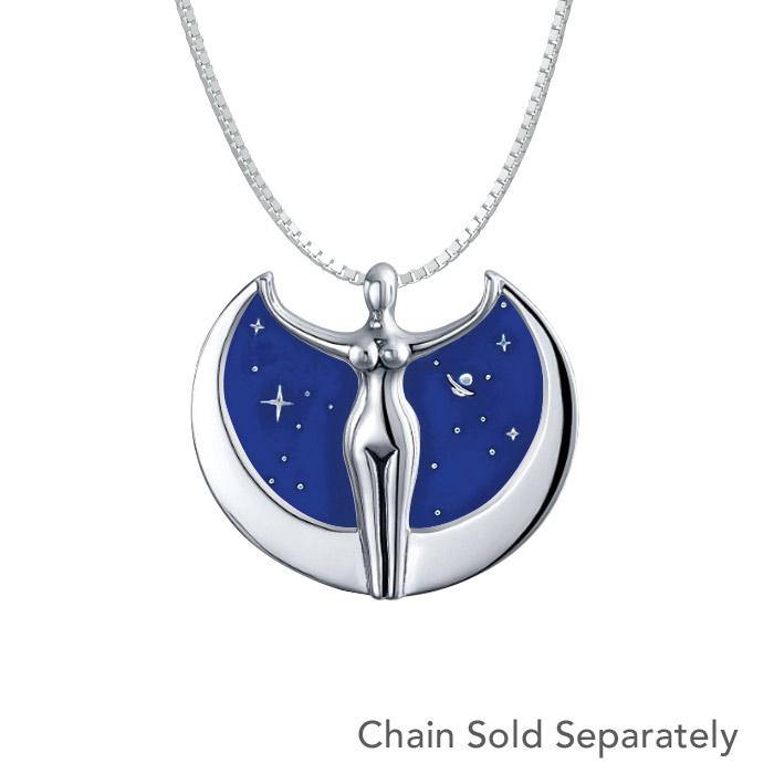 Oberon Zell Astra Star Goddess Pendant with Enamel TP3198 - Jewelry