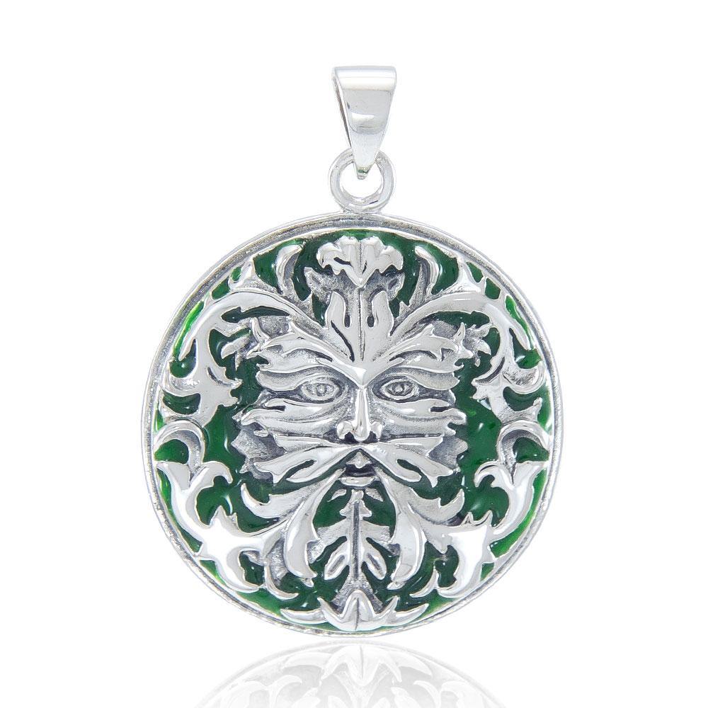 Silver Green Man Pendant by Oberon Zell TP3201 - Jewelry