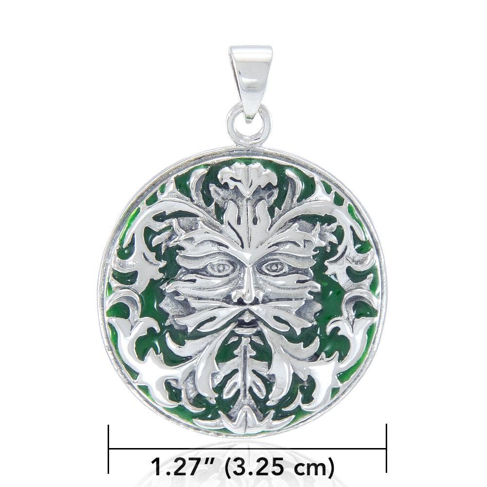 Silver Green Man Pendant by Oberon Zell TP3201 - Jewelry