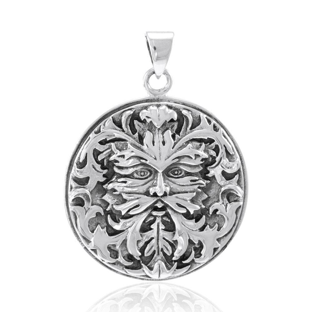 Silver Green Man Pendant by Oberon Zell TP3201 - Jewelry