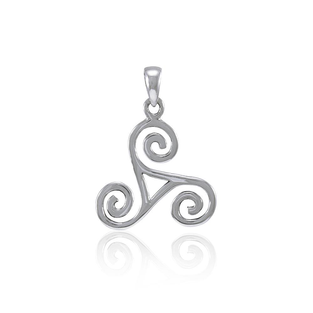 Celtic Trinity Triple Spiral Silver Pendant TP332 - Jewelry