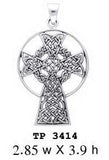 Celtic Knotwork St. Andrews Cross Silver Pendant TP3414 - Jewelry