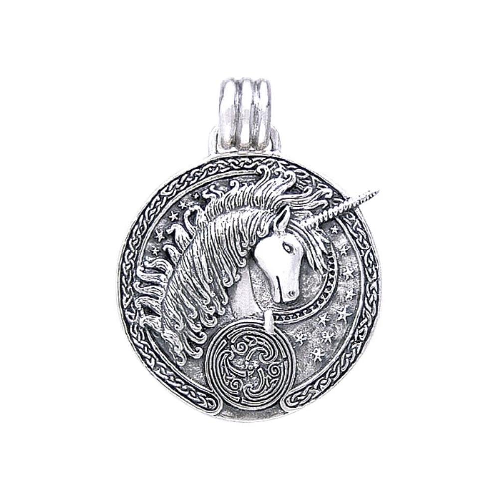 Silver Celtic Unicorn Enamel Pendant By Courtney Davis TP3432 - Jewelry