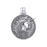 Silver Celtic Unicorn Enamel Pendant By Courtney Davis TP3432 - Jewelry